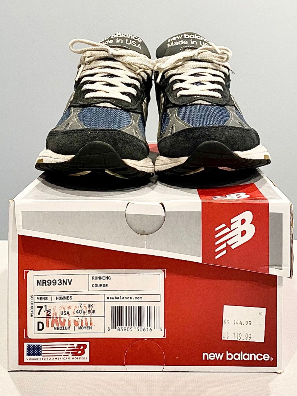 New Balance MR993NV ‘Navy’ 993 Sneakers US 7.5 D pre-owned (graded 7/10)